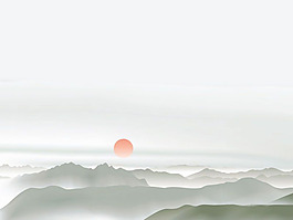 淡雅上水風(fēng)景畫PPT模板