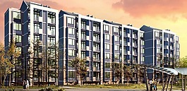 黃昏下住宅3d建筑模型