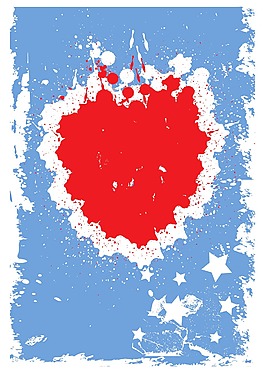 垃圾背景矢量心美國(guó)獨(dú)立日的主題設(shè)計(jì)