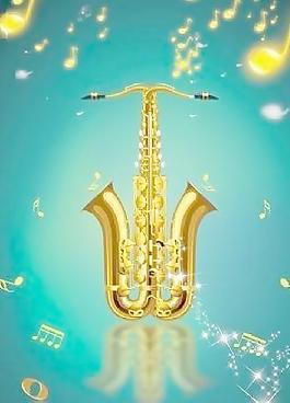 薩斯風音符海報 下載