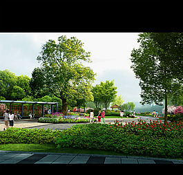 公園草坪綠化帶