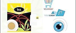 茶包裝、logo模板矢量素材