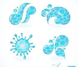 集創意水設計元素矢量圖03