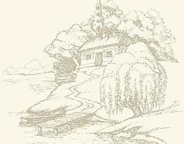 画山水田园向量集03