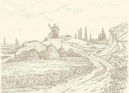 画山水田园向量集04