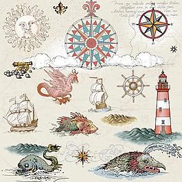 古代航海地圖矢量的01個元素