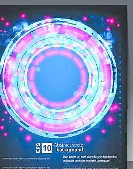 套盖的小册子和海报设计元素矢量图02