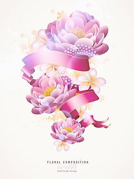 美麗的花朵元素背景矢量05