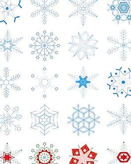冬天的雪花图案设计矢量图05