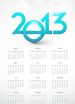 元素2013日历设计矢量艺术07