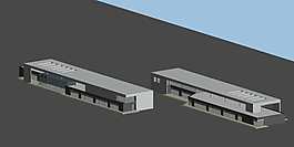 長方形商業(yè)街建筑模型