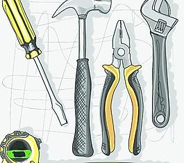 設置不同的維修工具矢量圖形01