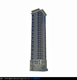方形摩天大楼立体建筑模型