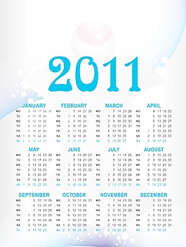 矢量日歷的新年2011