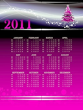 矢量日歷的新年2011