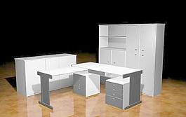 辦公家具組合-433D模型