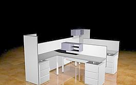 辦公家具組合-103D模型