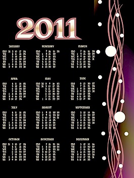 2011矢量日歷