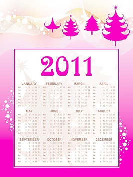 矢量日歷的新年2011