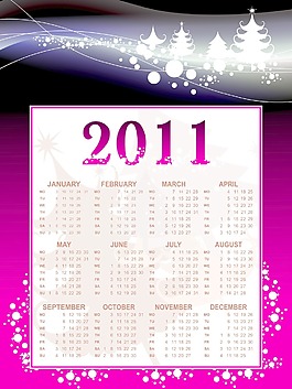 矢量日歷的新年2011