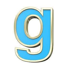 小寫字母從綠松石金框字符集