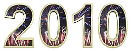 黃金2010新年孤立在白色的背景