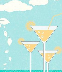 清凉夏季鸡尾酒矢量