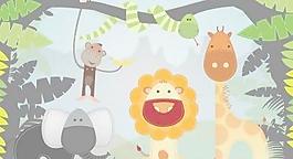 有趣的叢林動物矢量