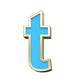 小寫字母從綠松石金框字符集