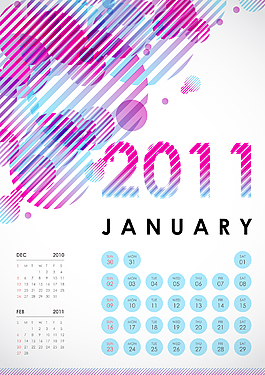 2011—一月日歷設(shè)計(jì)