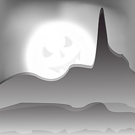 万圣节之夜的背景与恐怖南瓜