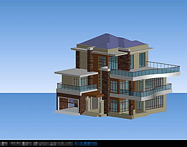 明亮的3d别墅建筑