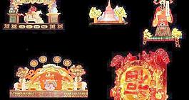 花燈 財(cái)神 福 PSD分層素材 下載