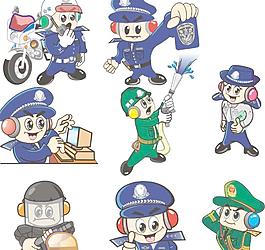 矢量卡通警察［CDR］ 下載