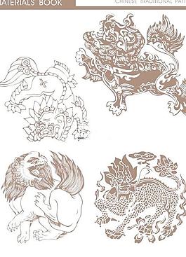 免費吉祥獸紋樣矢量素材[CDR] 下載