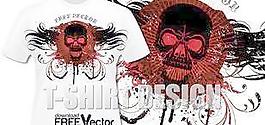 骷髏T恤設(shè)計(jì)矢量