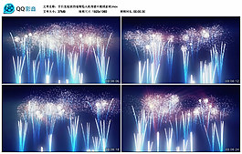節日里綻放的璀璨焰火高清循環視頻素材
