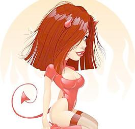 卡通插畫矢量女人05