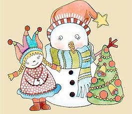 圣誕節(jié)卡通插畫矢量素材01矢量