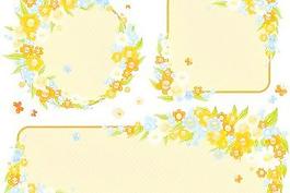 可愛(ài)小花朵裝飾框矢量素材