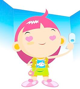 花癡小女孩矢量素材
