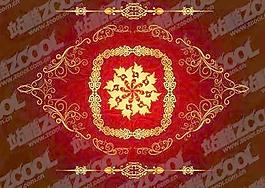 金色华丽的中国图案矢量素材
