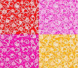 心形花紋背景矢量素材