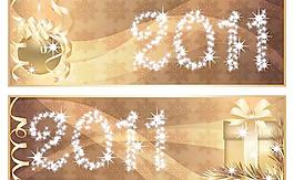 2011閃光字圣誕節(jié)banner矢量素材