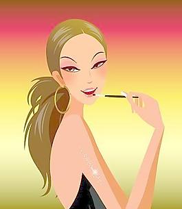 時尚化妝美女矢量素材