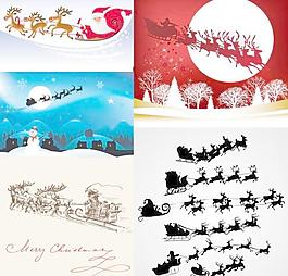 圣誕老人在空中飛行矢量