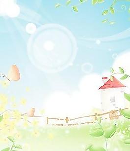 夏天藤風(fēng)景矢量素材