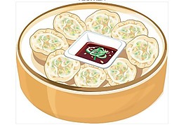 卡通包子矢量圖