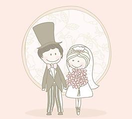 漫畫風格的婚禮元素矢量素材04