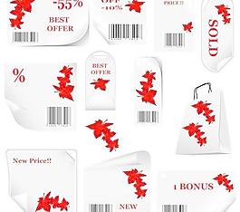 秋季拍賣元素矢量素材